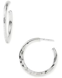 Argento Vivo Hammered Hoop Earrings - Lyst