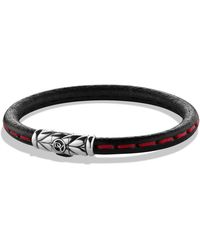 David Yurman Leather Bracelet In Red - Lyst