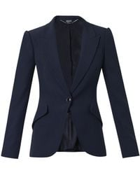 Alexander McQueen Leaf-Crepe Tailored Jacket - Lyst