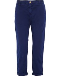 Current/Elliott The Captain Cotton-Twill Wide-Leg Pants - Lyst