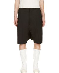 Rick Owens Black Tailored Pod Shorts - Lyst