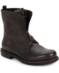 Emporio Armani Leather & Suede Boots - Lyst