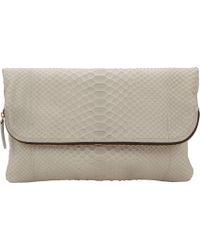 Zagliani Python Large Capriccio Clutch - Lyst