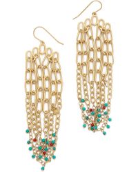 Aurelie Bidermann Tribal Chain Earrings - Gold - Lyst