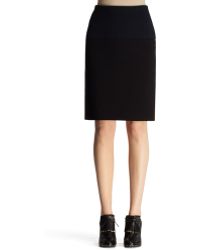 lanvin skirt duchesse satin bow lyst neoprene bicolor pencil