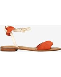 French Connection Hanson Leather Bow Detail Sandals - Lyst