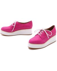 Jeffrey Campbell Garan Platform Oxfords - Fuchsia - Lyst