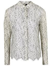 Topshop Scallop Lace Shirt - Lyst