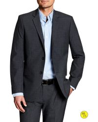 tailored blazer banana republic glen plaid cotton lyst slim factory brown