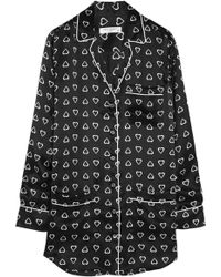 Equipment Gavin Heart-Print Silk-Satin Pajama Shirtdress - Lyst