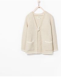 Zara Cardigan With Bow Detail - Lyst