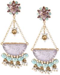 Betsey Johnson Gold-Tone Star And Cloud Chandelier Drop Earrings - Lyst