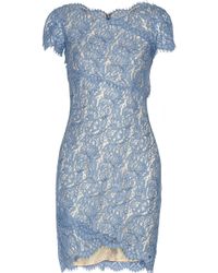 Lover Wrap-Effect Lace Mini Dress - Lyst
