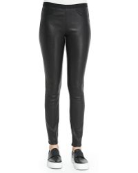 Helmut Lang Pull-On Leather Leggings - Lyst
