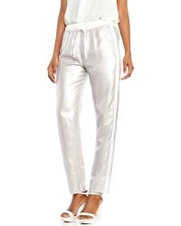 Sandro Metallic Track Pants - Lyst