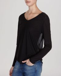 Karen Millen Tee - Crystal Panel - Lyst