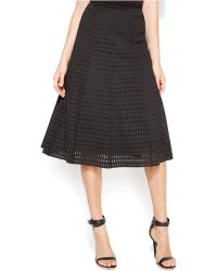 Calvin Klein Laser-Cutout A-Line Skirt - Lyst