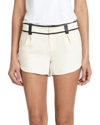 Alice + Olivia Leather-Trimmed Butterfly Shorts - Lyst