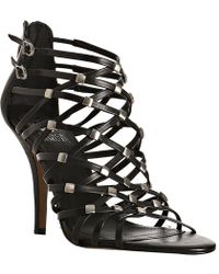 vince black leather sandals