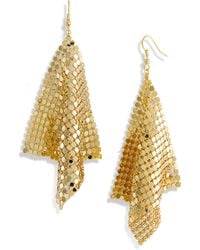 Cara Accessories Diamond Shape Mesh Earrings - Lyst