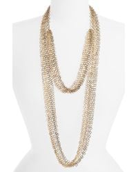 Cara Accessories Multi Row Chain Necklace - Lyst