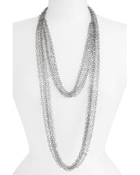 Cara Accessories Multi Row Chain Necklace - Lyst