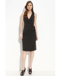 St. John Evening Matte Jersey Faux Wrap Dress - Lyst
