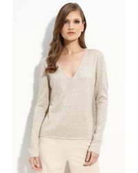 St. John Evening Fine Gauge Metallic Knit Sweater - Lyst