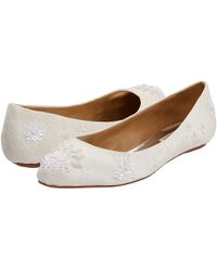 badgley mischka white flats