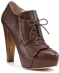 platform brown tibi bootie teagan booties lyst