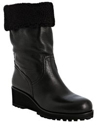 shearling wedge boots