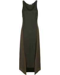 wang alexander tank dress olive poly racerback maxi satin lyst open