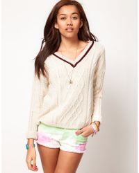 Lacoste L!ive Lacoste Live Cricket Jumper in Beige (cream) | Lyst
