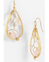 Cara Accessories Open Teardrop Earrings - Lyst