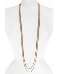 Cara Accessories Long Multistrand Necklace - Lyst