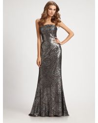 monique lhuillier silver dress