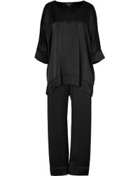 Donna Karan Intimates Black Glamour Silk Pajamas - Lyst