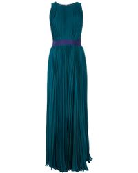 maxi dress halston heritage pleat lime wrap lyst pleated