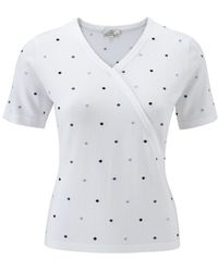 Cc Petite White Embroidered Wrap Jumper - Lyst