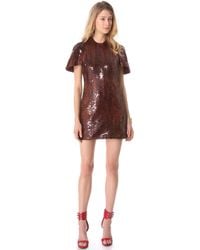dress ellery sequin shift rare sequined lyst brown