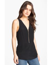 Trouvé Trouvé Print Zip Neck Tank - Lyst