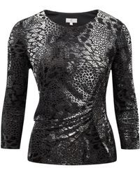 Cc Velour Animal Side Ruche Top - Lyst