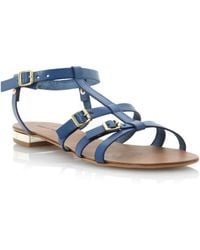 Pied A Terre Laxmi Tbar Ankle Tie Sandals - Lyst