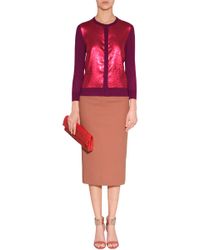 L'Wren Scott Bordeaux Sequinned Cashmere Cardigan - Lyst