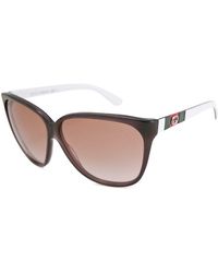 sunglasses grey taupe gucci wayfarer acrylic dark visor lyst