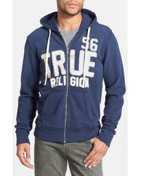 True Religion True Appliqué Hoodie in Blue for Men (Dark Navy) | Lyst