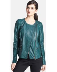 Trouvé Trouvé Quilted Leather Moto Jacket - Lyst
