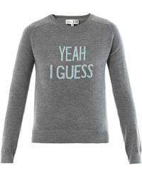 Lulu & Co 'Yeah I Guess' Intarsia Merino Sweater - Lyst