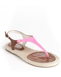 Kors By Michael Kors Stephy Leather T-Strap Sandals - Lyst