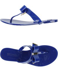 Michael Kors Alexi Studded Flat Sandal in Blue (navy) | Lyst